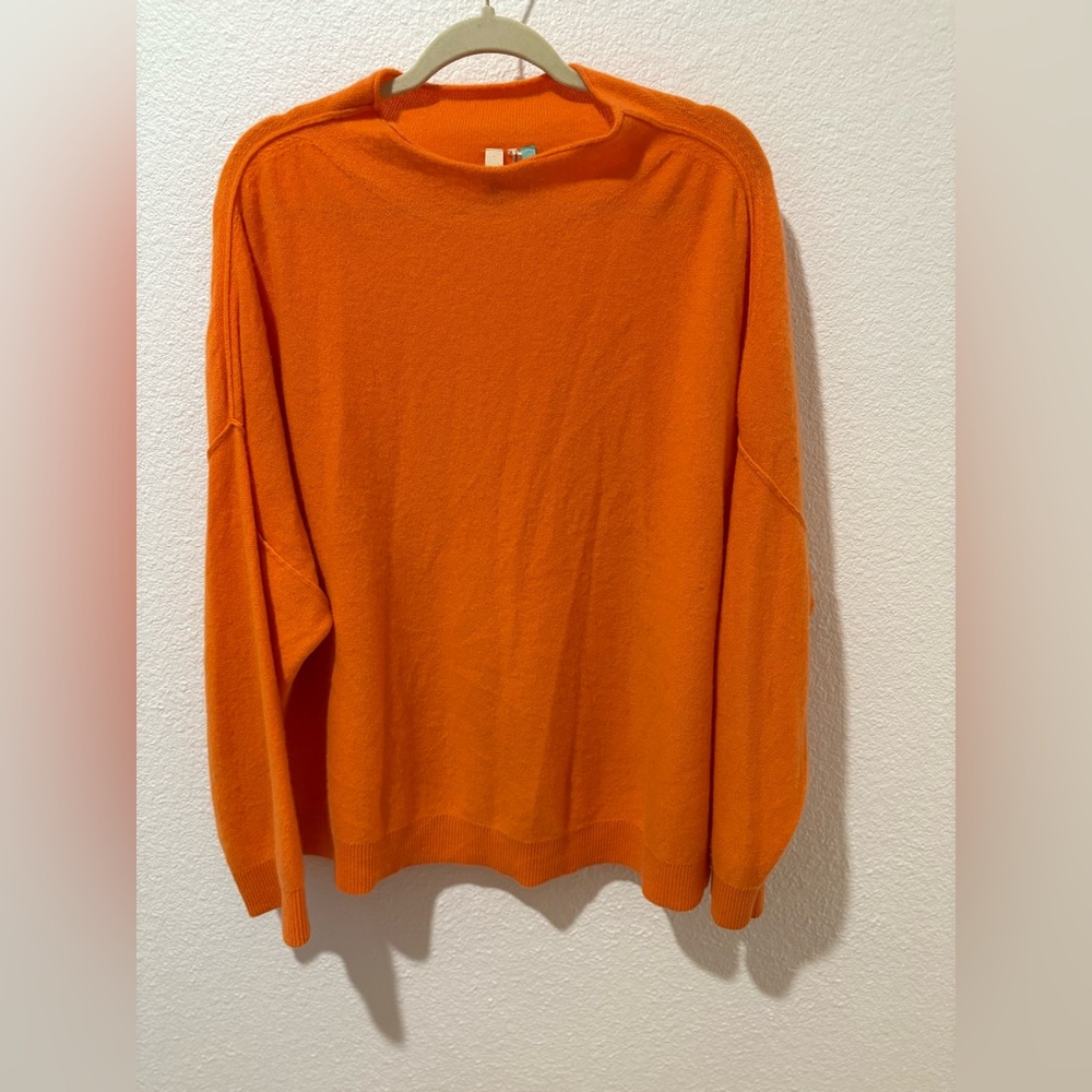 Pilcro by Anthropologie orange cashmere knit pullover sweater